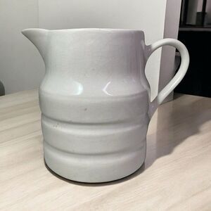 Vintage Lord Nelson Pottery England Ribbed Ironstone 5.5" Pitcher Aged Crazing